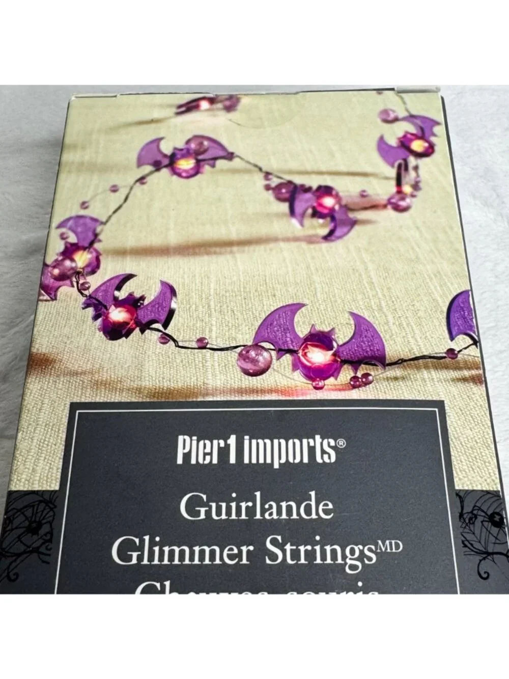 Pier 1 Imports Bat Glimmer Strings Flexible LED Lights 10ft 60 Lights Halloween